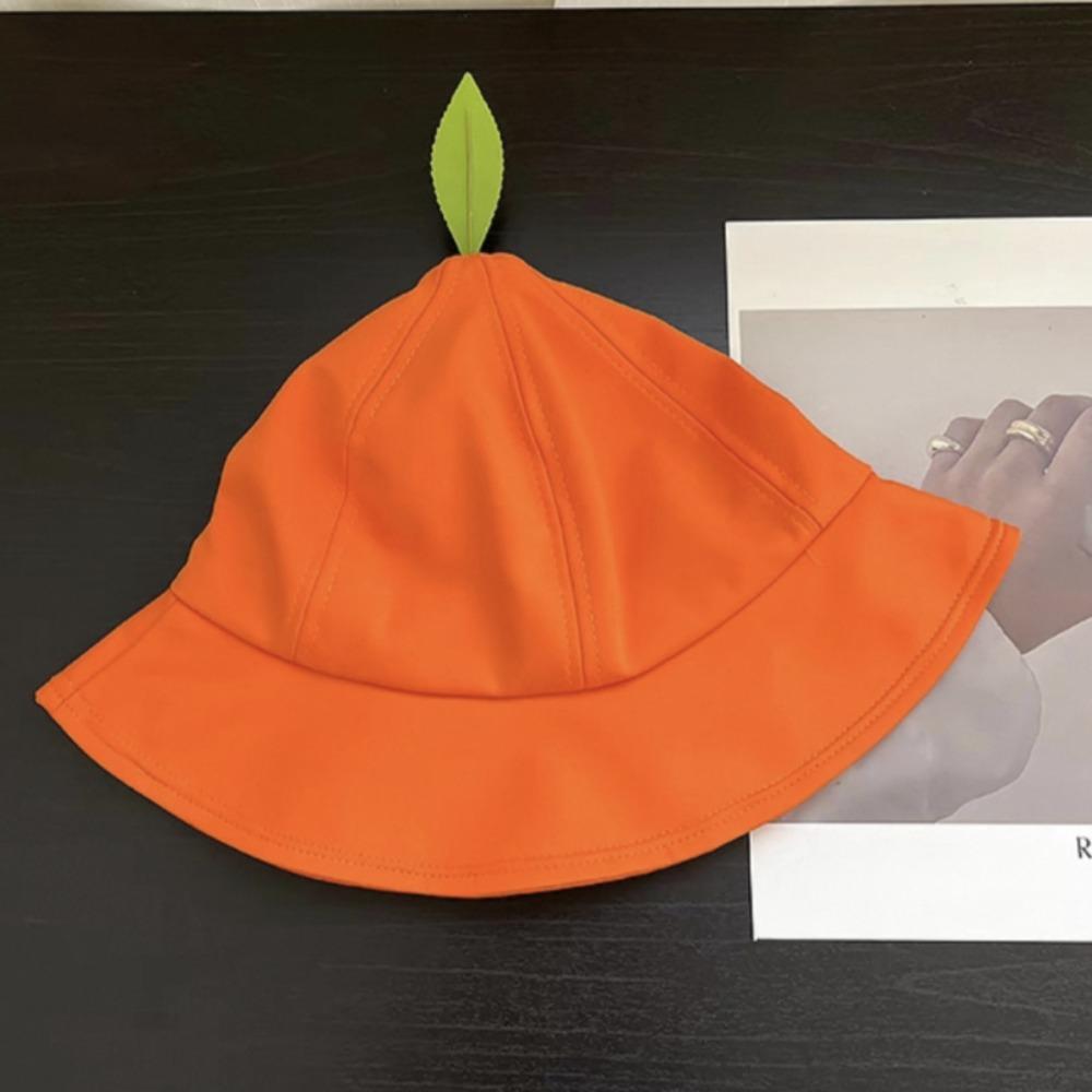 Quick-dry Creative Orange Bucket Cap Cotton Embroidered Letter Sun Hat  Camping