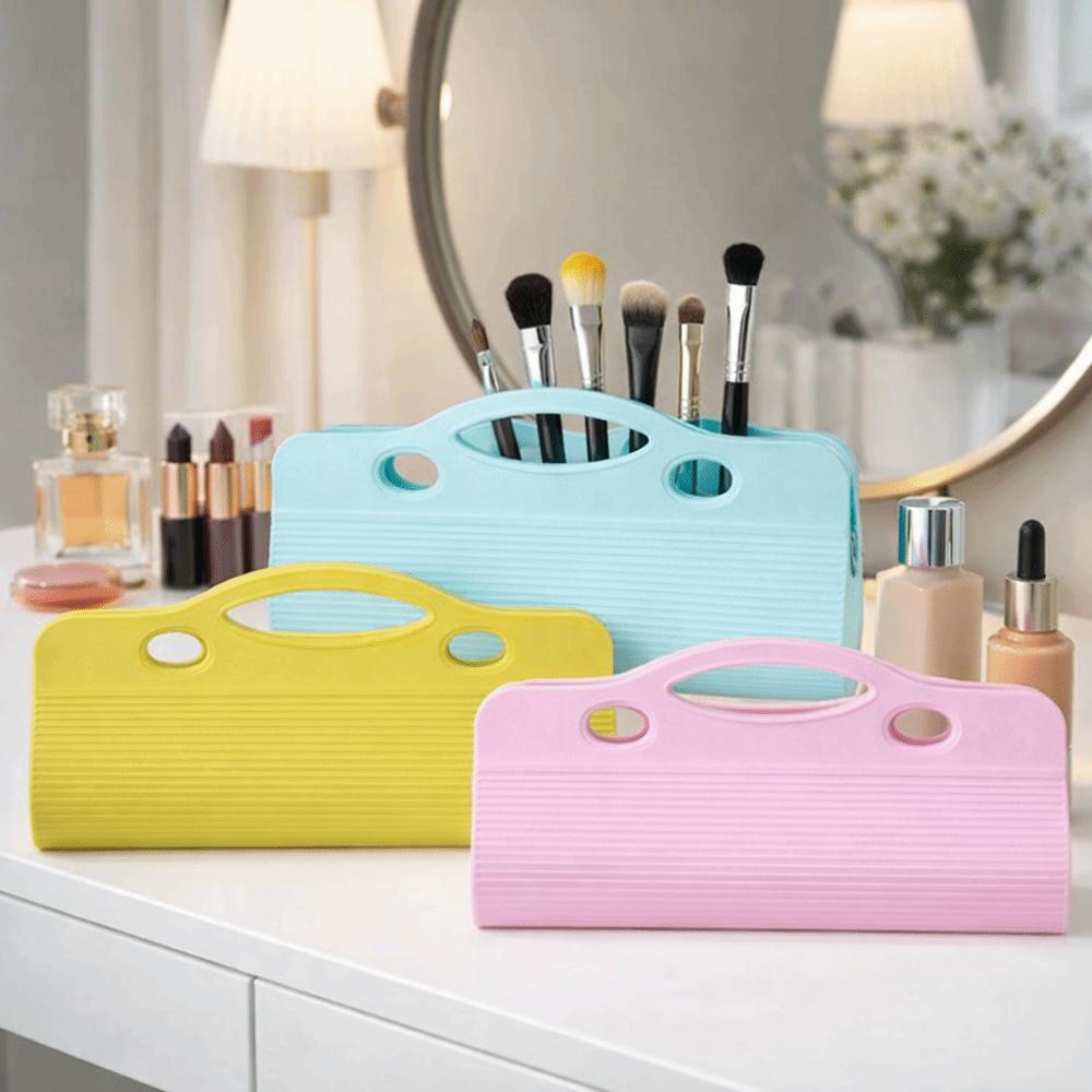 Solid Color Cosmetic Storage Bag Dust-proof Makeup Brush Case Makeup Brush Storage Bag  Travel