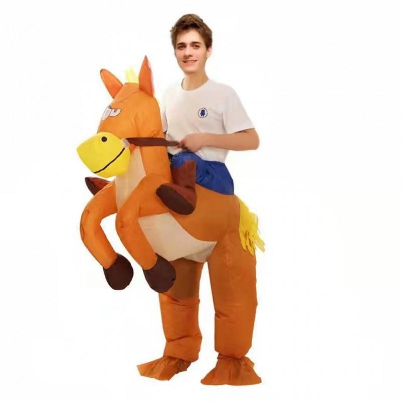 Inflatable Horse Costume Adults Kids Halloween Parade Cosplay Ride-on Animal Outfit