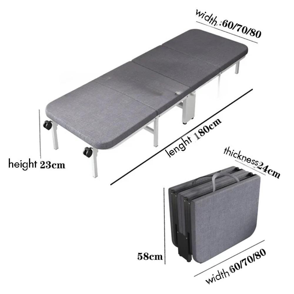 Heavy-Duty Portable Metal Bottom Frame Foldableing Bed,Lunch Bed,Ideal for Napping and Relaxation,Office Comfort,Space Saving
