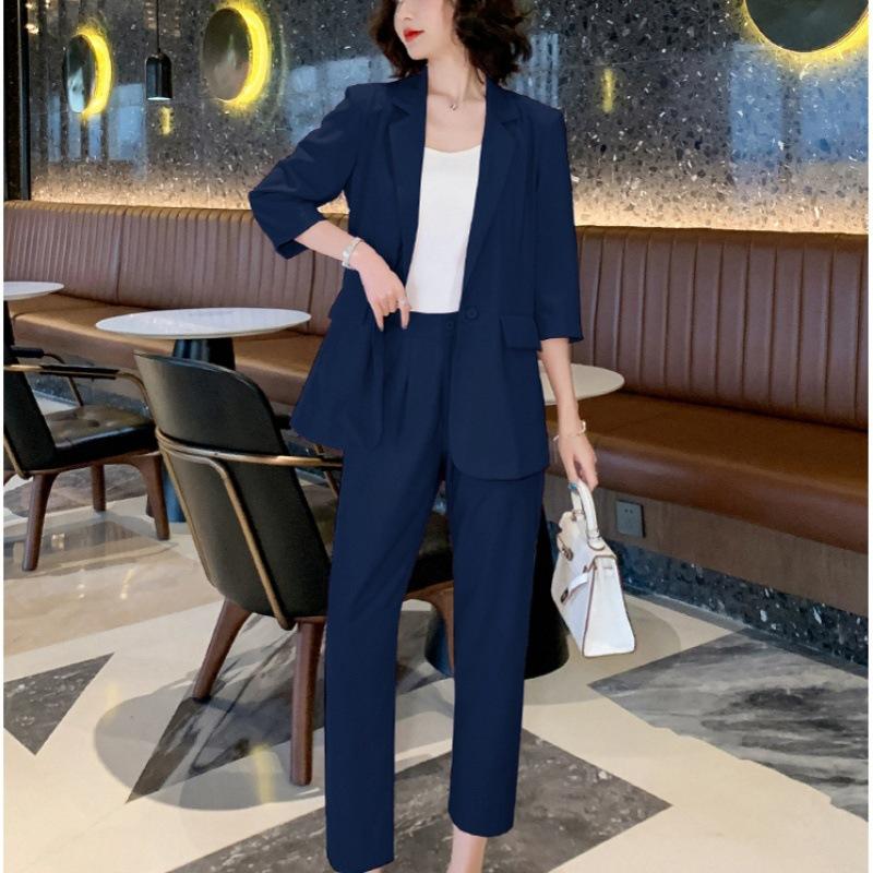 Fashion Suit Jacket Two Piece Sets for Women Green Women's Blazer and Pants Suits Set 2 Elegant Pieces Fall Outfits Autumn