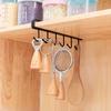 1pc Iron Cabinet Traceless Hook Six Hooks Storage Hanger Multi-Row Hook Punch-free Traceless Hook For Wardrobe Kitchen Cabinet