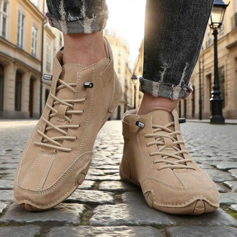 Spring  Autumn Men's Low Cut Bare Boots Fashionable Retro Classic Anti Slip Casual Loafers Soft Comfort  Driving Walking Shoes