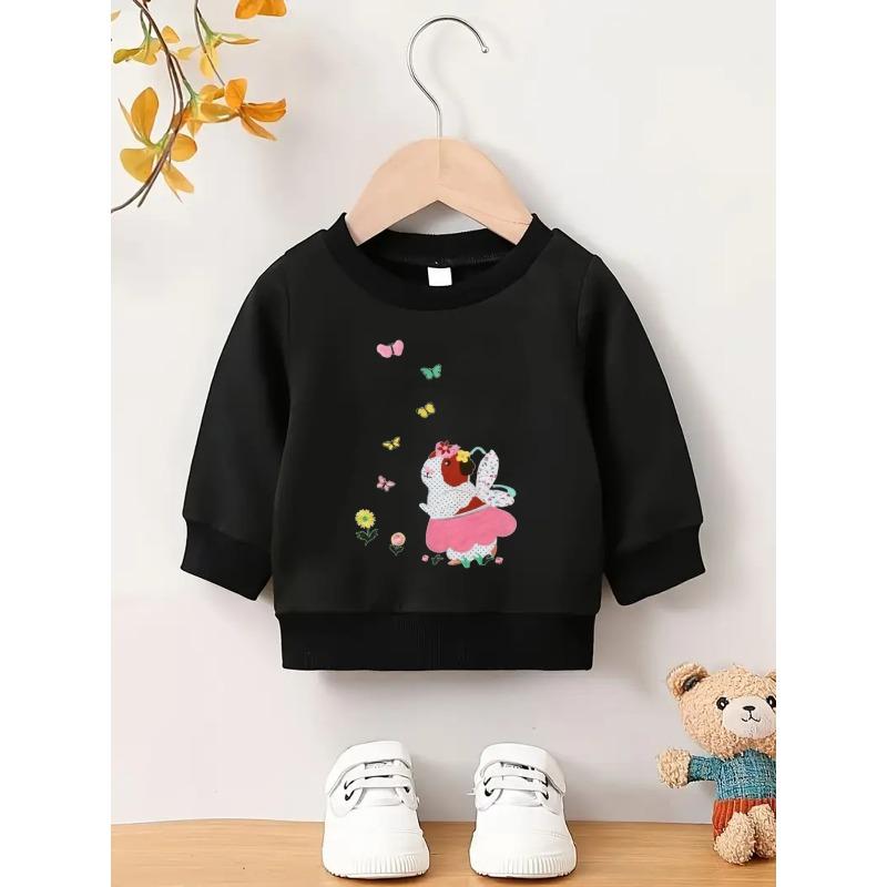 Easy Print Pattern, Comfortable And Skin-Friendly Sweatshirt for Baby Girls Aged 0-3 Years