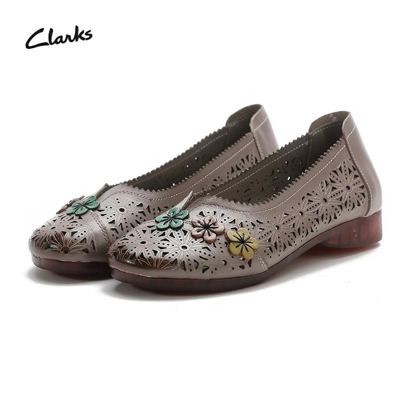 Summer Top Layer Cowhide Flat-soled Casual Beef Tendon Soles Women's Shoes Ethnic Style Genuine Leather Hollow Sandals Women's Mother's Shoes