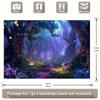 2D Enchanted Glowing Flower Forest Background Tapestry