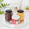 360 Rotation Cabinet Turntable Organizer Storage Spice Rack Drink Cosmetic Storage Rack PET Kitchen Turntable Bathroom Tray