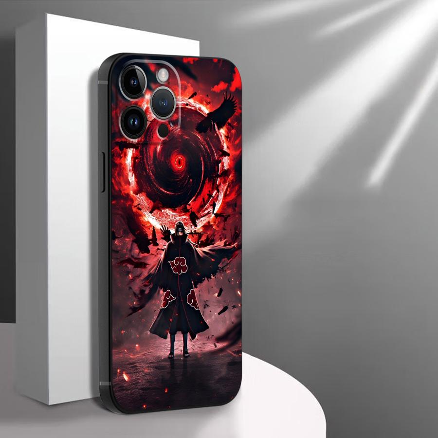 Case for iPhone 15 16 14 Plus 7 8 13 12 11 17 Pro Max XS Max XR 17Air Black Soft Phone Cover Cool Uchiha Itachi