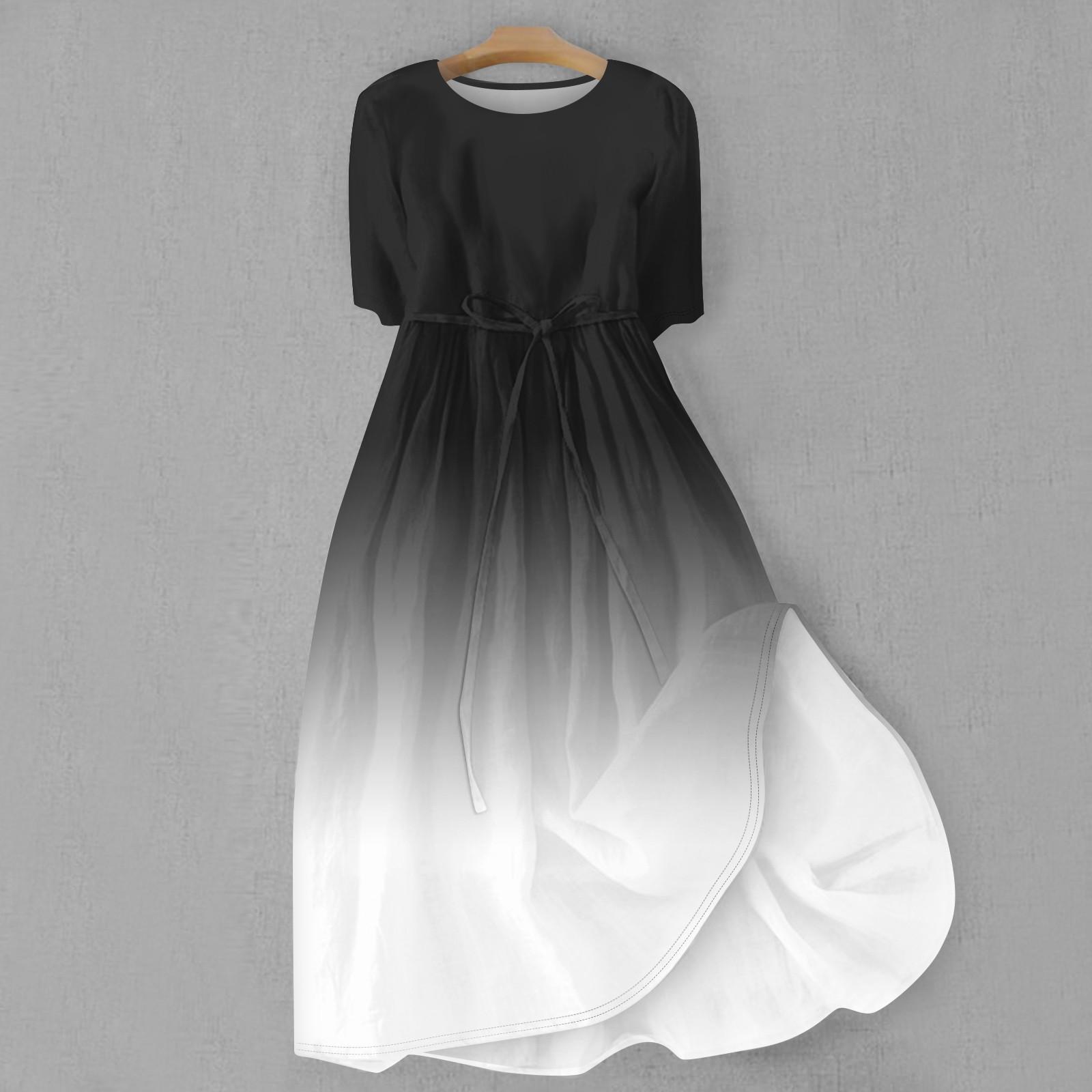 

Женское модное платье с круглым вырезом и коротким рукавом с завязками, повседневное платье L чёрный