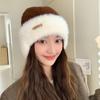 Hat Women'S Big Head Circumference Knitted Wool Hat Winter Warm Thickened Plush Hat Versatile Contrasting Color Ear Protector Cold Hat