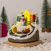 LED Christmas House Village House With Train LED Light Music Building Figurine Home Tabletop Decor Holiday Display