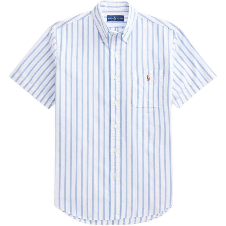 

Polo Ralph Lauren Рубашка в полоску из оксфорда однобортная с коротким рукавом Классическая версия Мужские рубашки 710841001-002 L