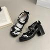 Fashion Cute Japanese Small Leather Shoes Women Sweetheart Story Lace Kitten Heel Single Shoes Mary Jane Shoes Women