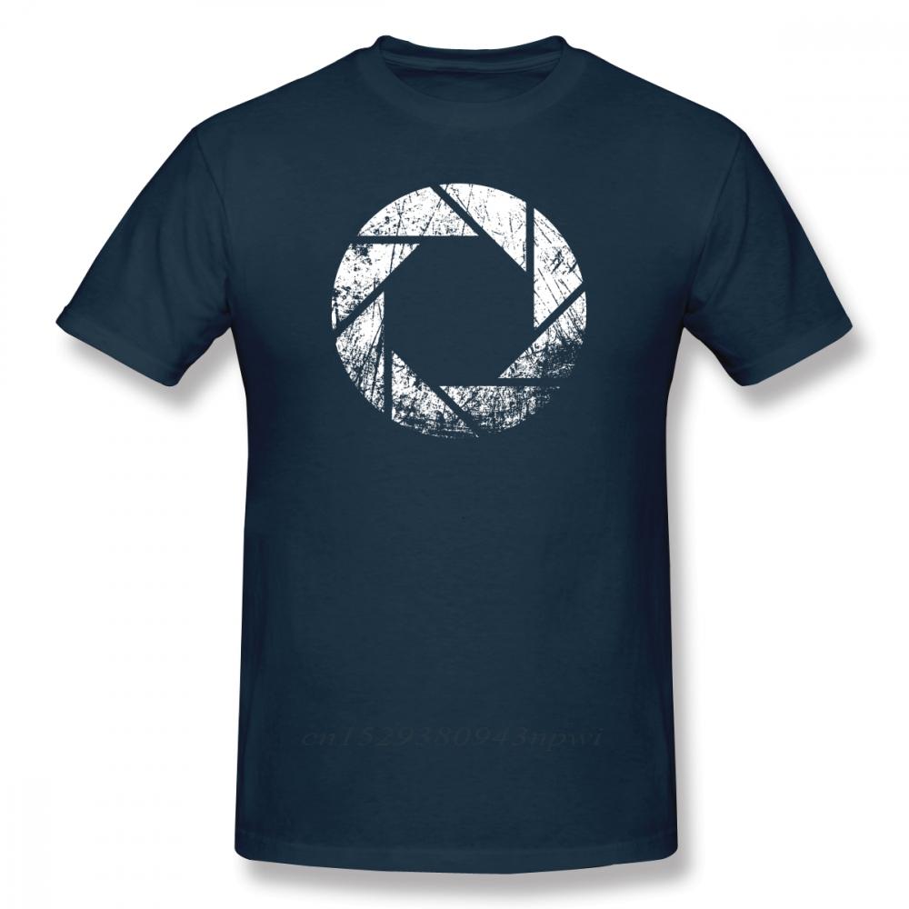 Portal T Shirt Aperture Laboratories Distressed TShirt 100 Cotton Male Tee Shirt Print Casual ShortSleeve Plus size Tshirt