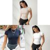 Girl T Shirt With Thick French Knit Ribbing For Streetwear Fashion