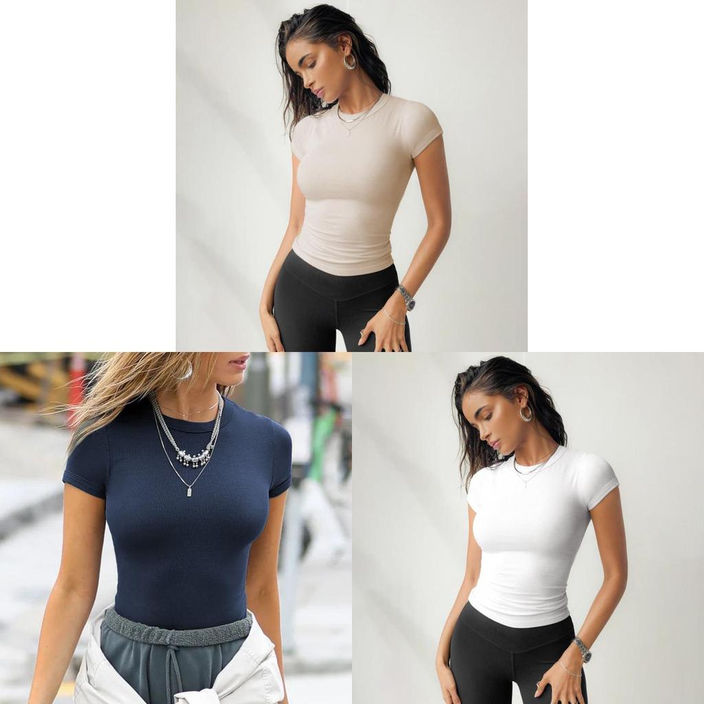 Girl T Shirt With Thick French Knit Ribbing For Streetwear Fashion