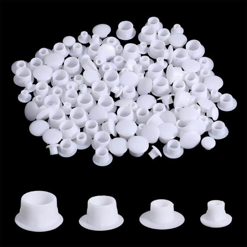 320Pcs Furniture Hinge Hole Covers Plastic Plug Decoration Caps 4 Sizes Cabinet Table Chair Hole Plug Quick Installation