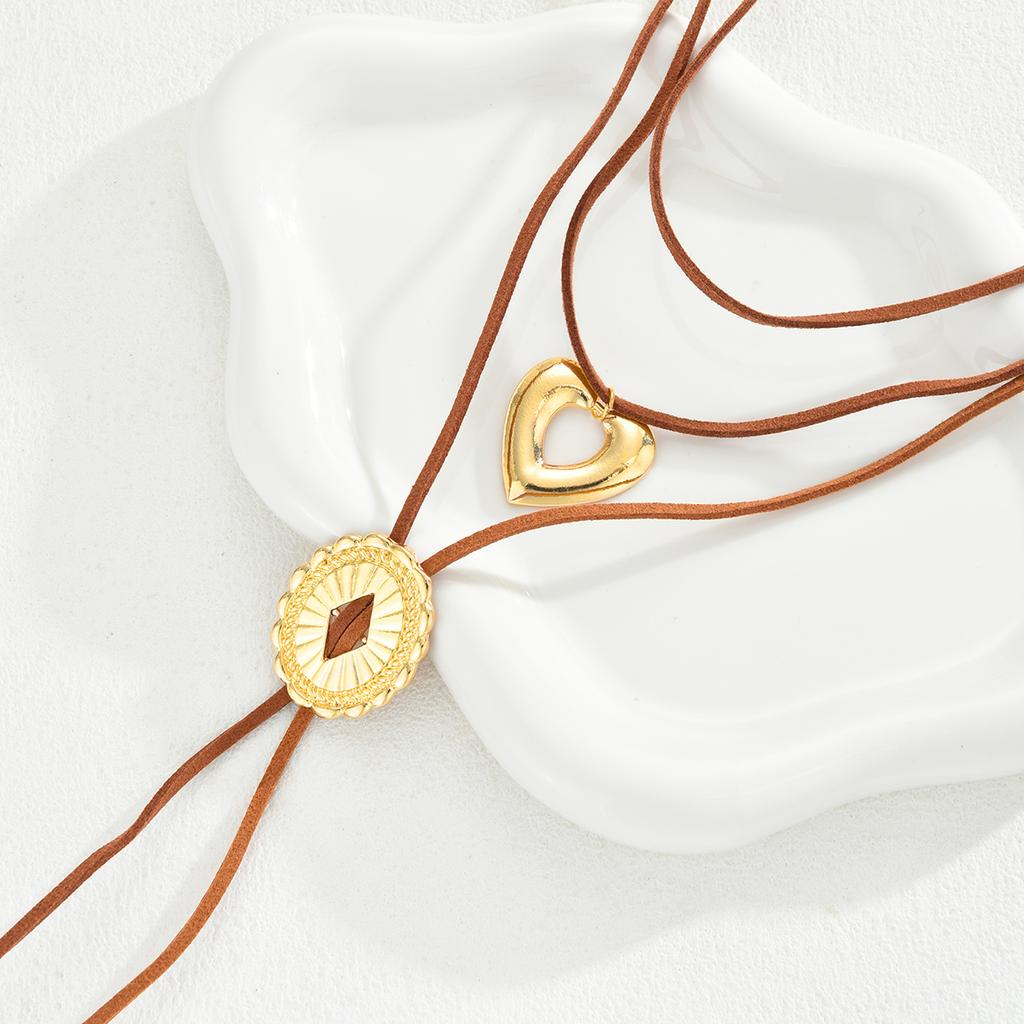 17KM Fashion Hollow Out Diamond Shape Heart Necklace Jewelry Women Trendy Shiny Daily Party Accessory Decorative Gift Idea For Her