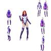 Tuta Cosplay di Starfire dei Teen Titans Costume di Halloween per Adulti Bambini Stampa 3D Tessuto Elastico Traspirante