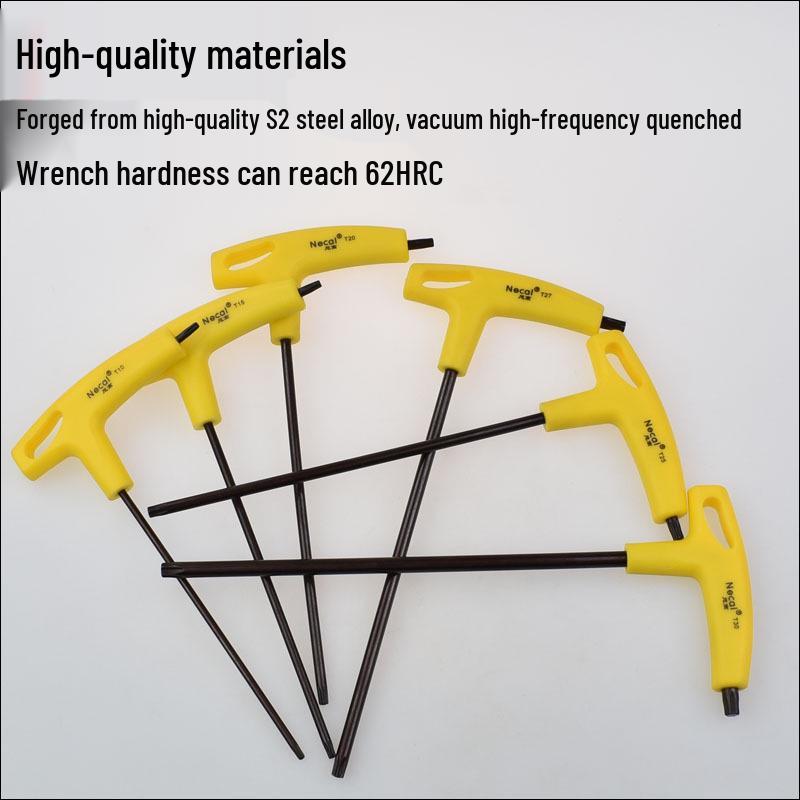 Nigao T-Handle Torx Hex Key with Hole, S2 Material, Metric 6-Point Extended Allen Wrench Screwdriver. Bronze T-handle Hex Key Torx T10