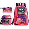 Abstract foreign Shanhaijing children's schoolbag tongtongsahur cartoon primary school student backpack three-piece set L