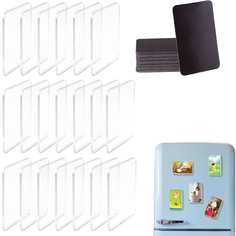 Acrylic DIY Refrigerator Magnet Set with Transparent Magnetic Pieces and Adhesive Backing