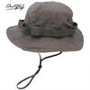 Spring and Summer New Functional Washing Sun Hat Men's Sunscreen Retro Cotton Tooling Wind Bucket Hat Explosion