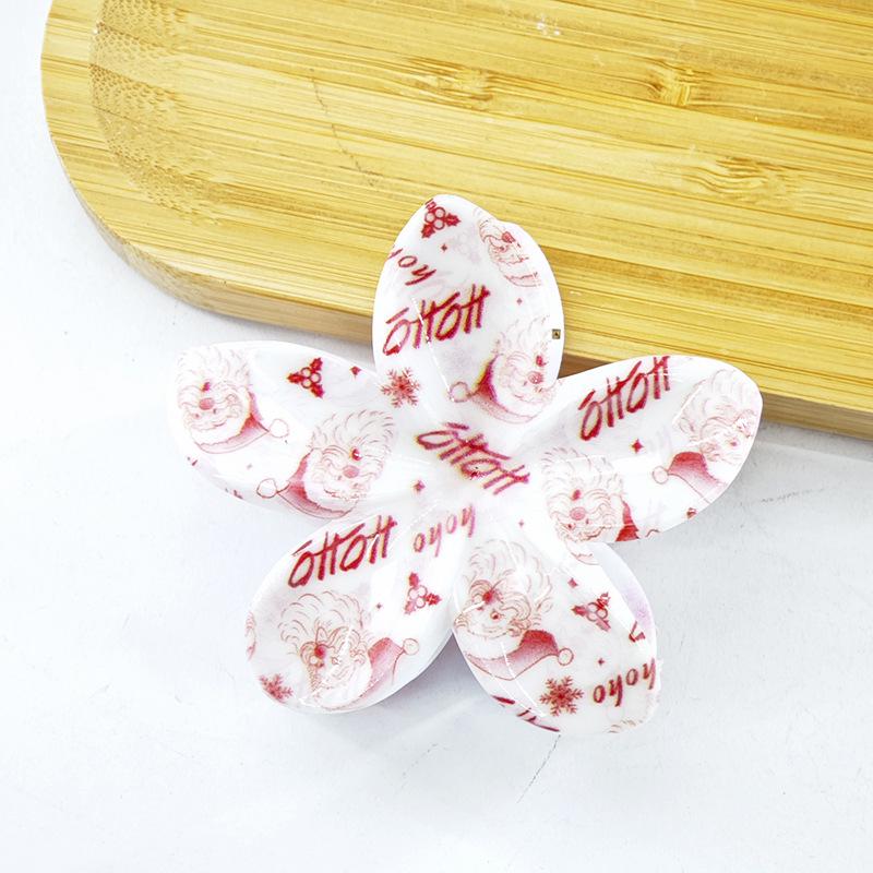 

Christmas Frangipani UV Hair Updo Claw Clip
