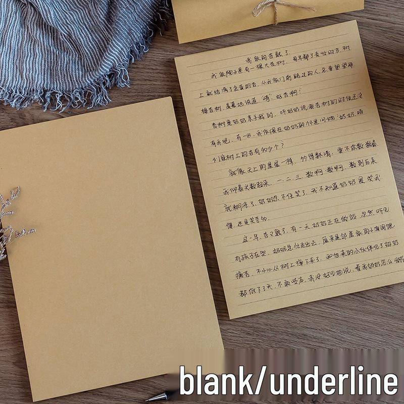 Vintage Wave Love Letter Set - 200 Sheets & Envelopes In Retro Kraft Paper Style