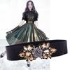 Wide Elastic Cummerbunds Rose Flower Rhinestone Waist Belt Personality Women Waistband  Sweater