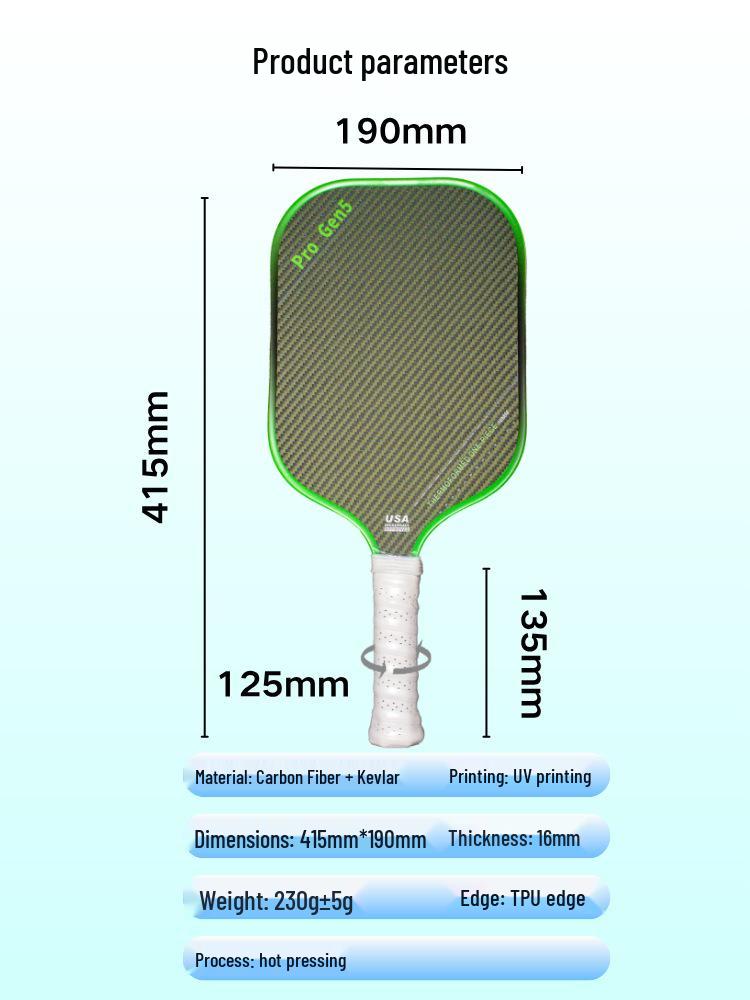 Kevlar Hot Press 5th Gen Pickleball Paddle with Extended Handle