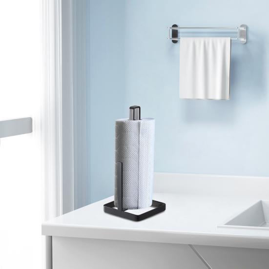 Yousheng Roll Paper Holder with Non-Slip Stable Base Heavy-Duty Stainless Steel Paper Towel Holder Modern Standing Countertop Dispenser