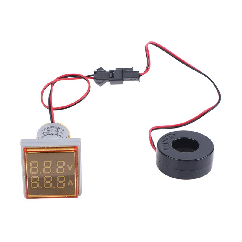 Mini Dual Display Voltmeter Ammeter Ad16-22Vams 220V Square Led Digital Ammeter Voltage Current Meter Voltammeter