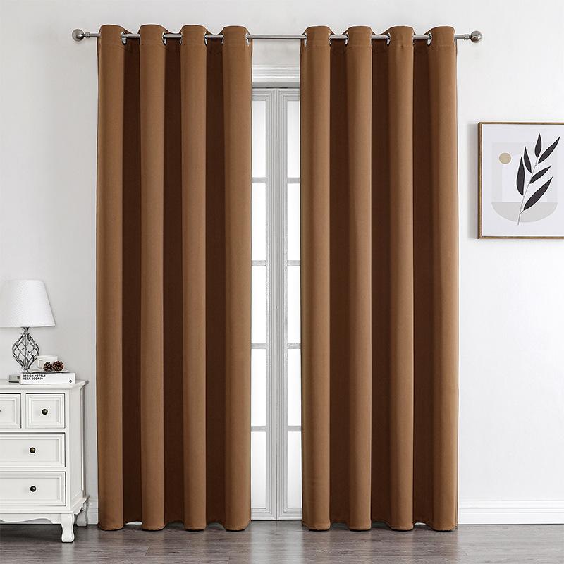 High-Precision Blackout Solid Color Curtain Cloth Window + Finished Fabric