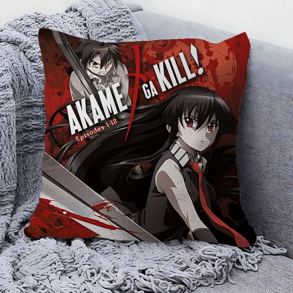 Battle Adventure Manga A-Akame Ga K-Kill Cushion Cover Inches Farmhouse Decor Home Throw Pillow Covers For Couch Decorations