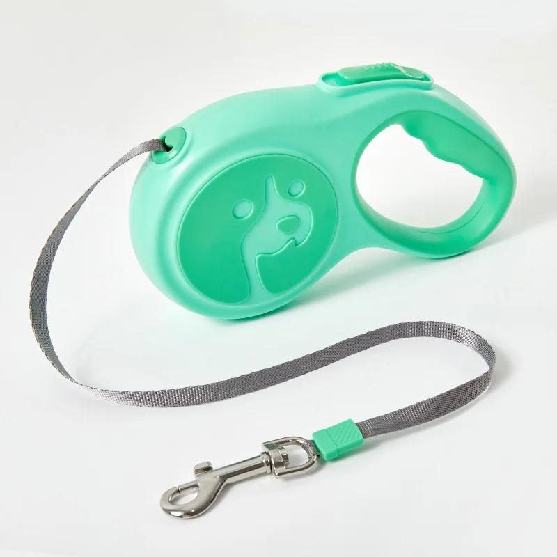 New Ins Type Pet Tow Rope with Macaron Ribbon Automatic Retractable Portable Anti Slip Handle Pet Tow Rope