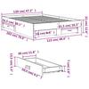 VidaXL Bed Frames and Drawers Concrete Grey 120x200 Cm Engineered Wood, Bed, Storage Bed, Double Bed Frame, Bed 3280394