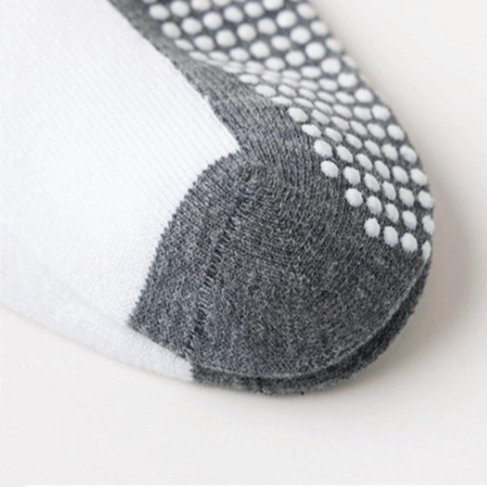 5Pairs Solid Cotton Children's Floor Socks Student Sports Socks with Grips  Spring Autumn
