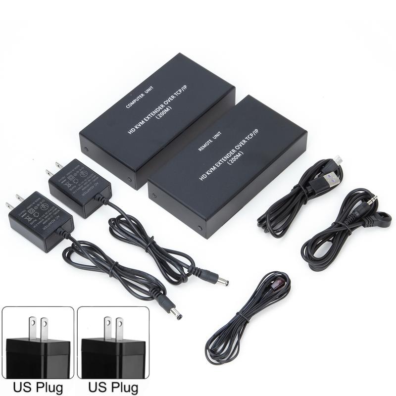 200M HDMI KVM USB Extender Over RJ45 CAT5e CAT6 Ethernet Network Cable TCP/IP HDMI KVM Extender Transmitter Receiver Converter