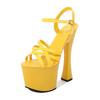 Fashion Women's 17cm Extreme High Heel Platform Sandals Chunky Heel Crystal Sole Pole Dance Runway Nightclub Performance Shoes