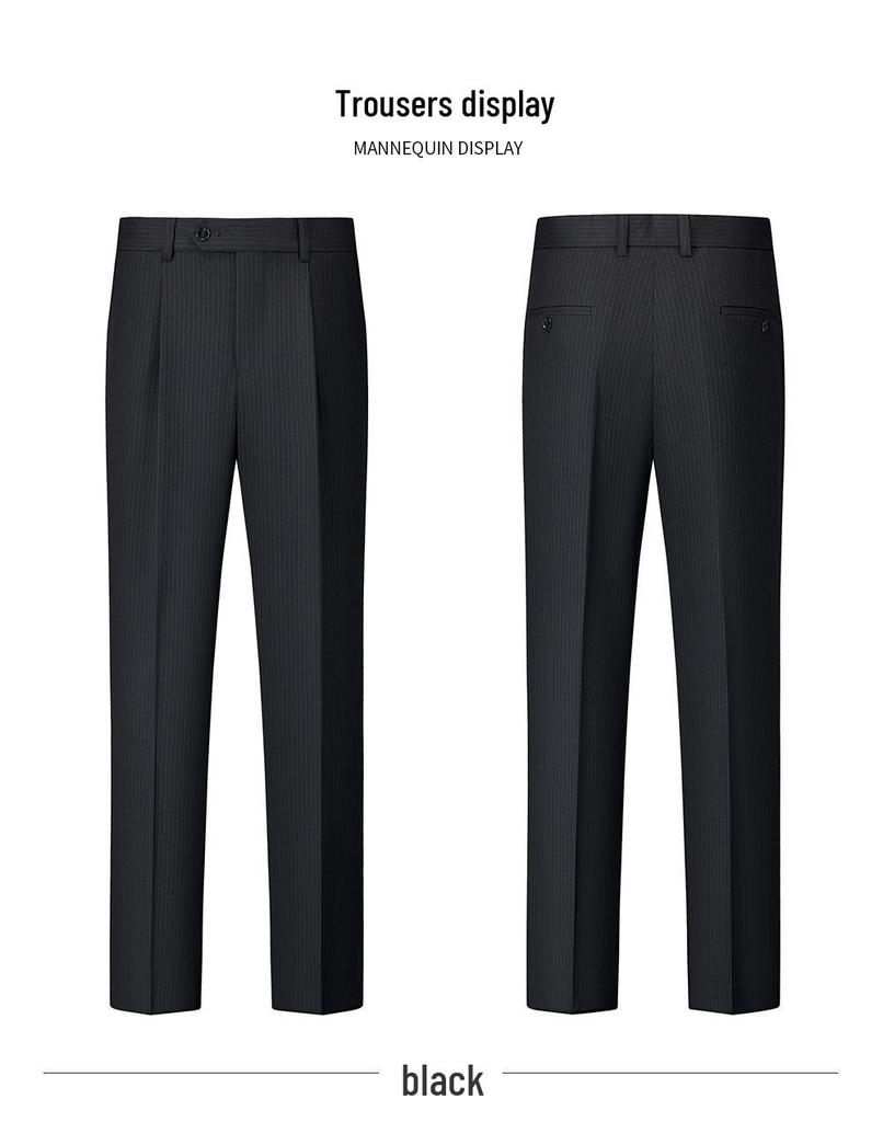 Costume Rayé Premium Double-Boutonnage pour Homme - Revers Pointu, Anti-froissage, Lavable en Machine, Idéal pour le Travail et les Occasions Formelles.
