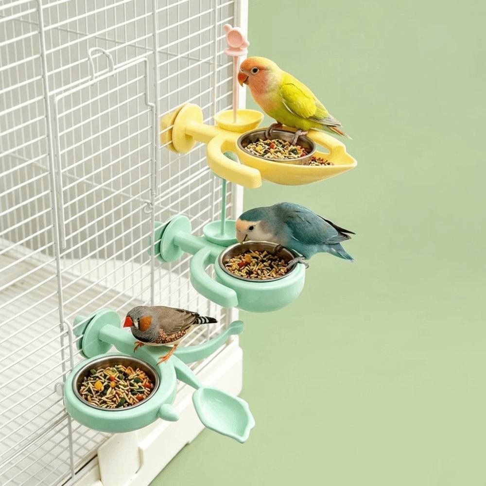 Anti-Splash Parrot Perch Feeder Detachable Bird Food Stand Parrot Feeding Holder Bird Feeding