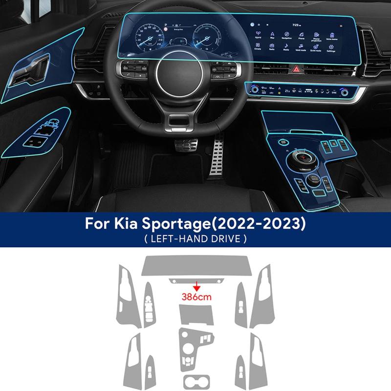 For Kia Sportage NQ5 - Car Interior Center Console Transparent TPU Protective Film Anti-scratch Sticker