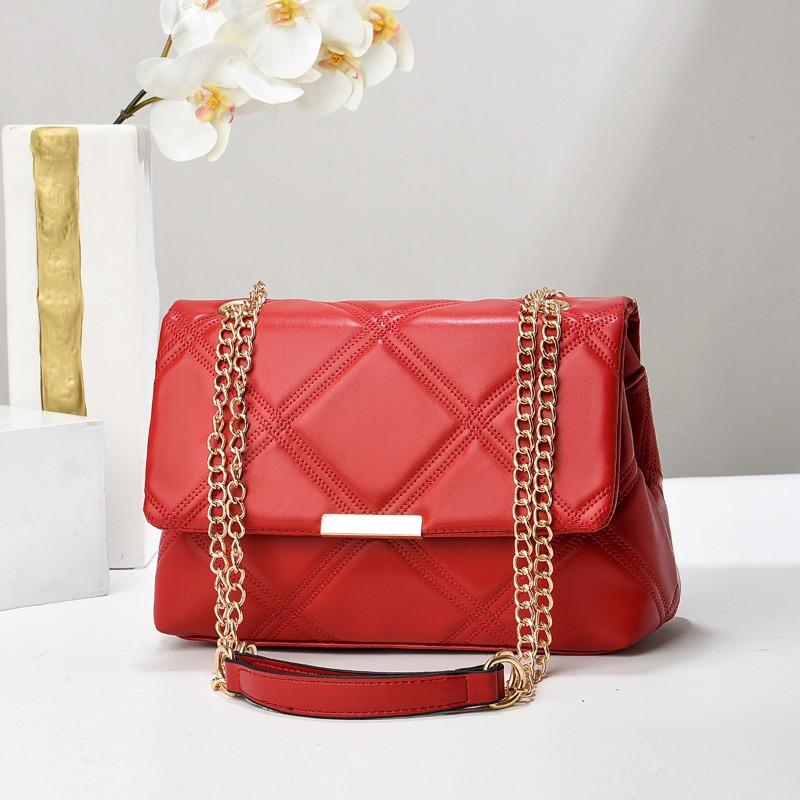 New Women's Bag Women's Quality Single Shoulder Crossbody Underarm Bag Candy Color Fashion Chain Small Square Bag