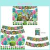 Vibrant Monster Theme Birthday Party Supplies Forest Creature Hanging Flags Banners Balloons Cake Toppers