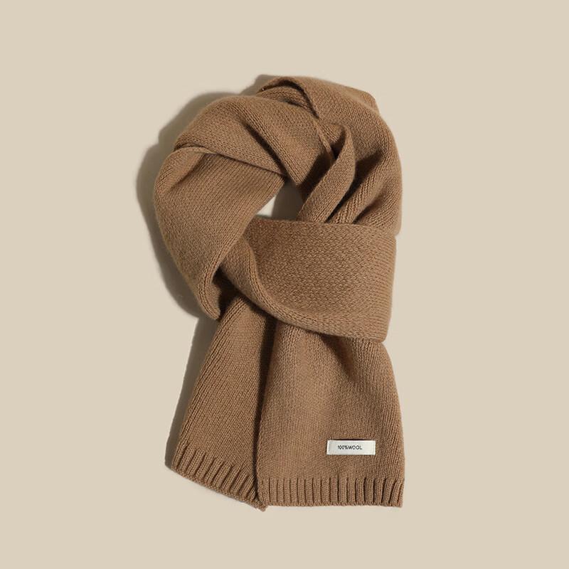 HAOGUAN Women's 100% Wool Knitted Scarf - 2025 A/W
