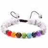Přírodní korálky z lávového kamene Healing Balance Chakra charm náramek 8mm korálek tygřího oka Tibetský Buddha Modlitební náramek pro ženy muže
