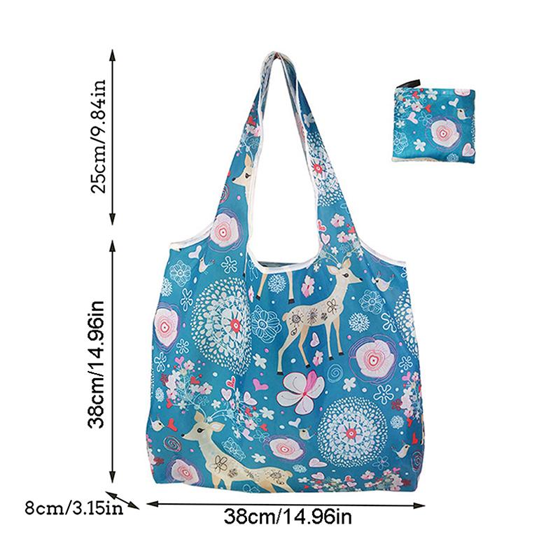 1Pc Foldable Shopping Bag Reusable Travel Grocery Bag Eco-Friendly Tote Bag