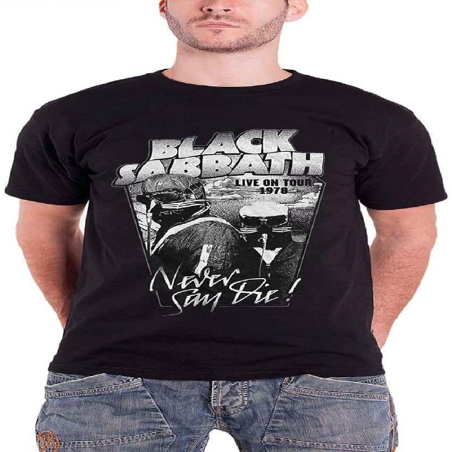 Black Sabbath Never Say Die Live On Tour 1978 Официальная черная футболка унисекс Размер XL S