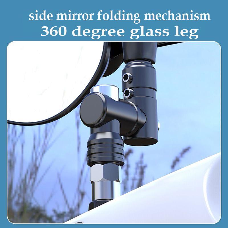 Motorcycle Side Mirror Folding Mechanism Cnc 360° Processor Universal Rearview Mirror Fully Adjusta